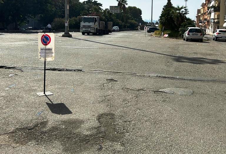 Lavori in corso Argine Annunziata Reggio Calabria per pista ciclabile