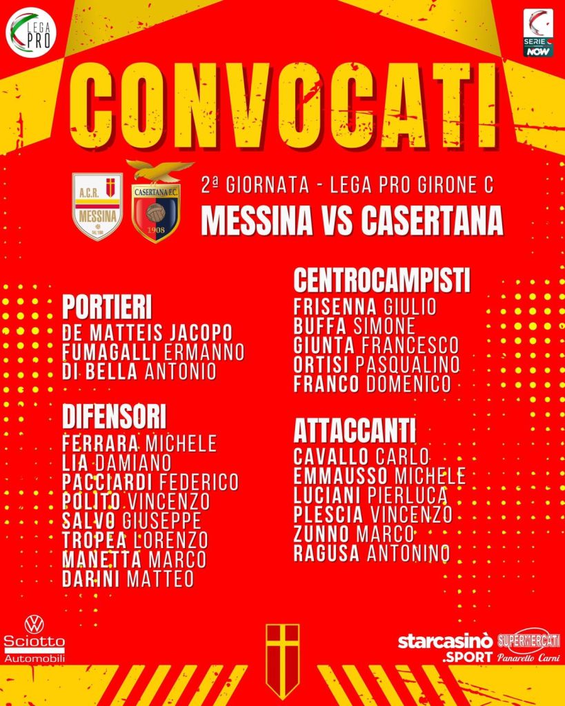 convocati modica messina casertana