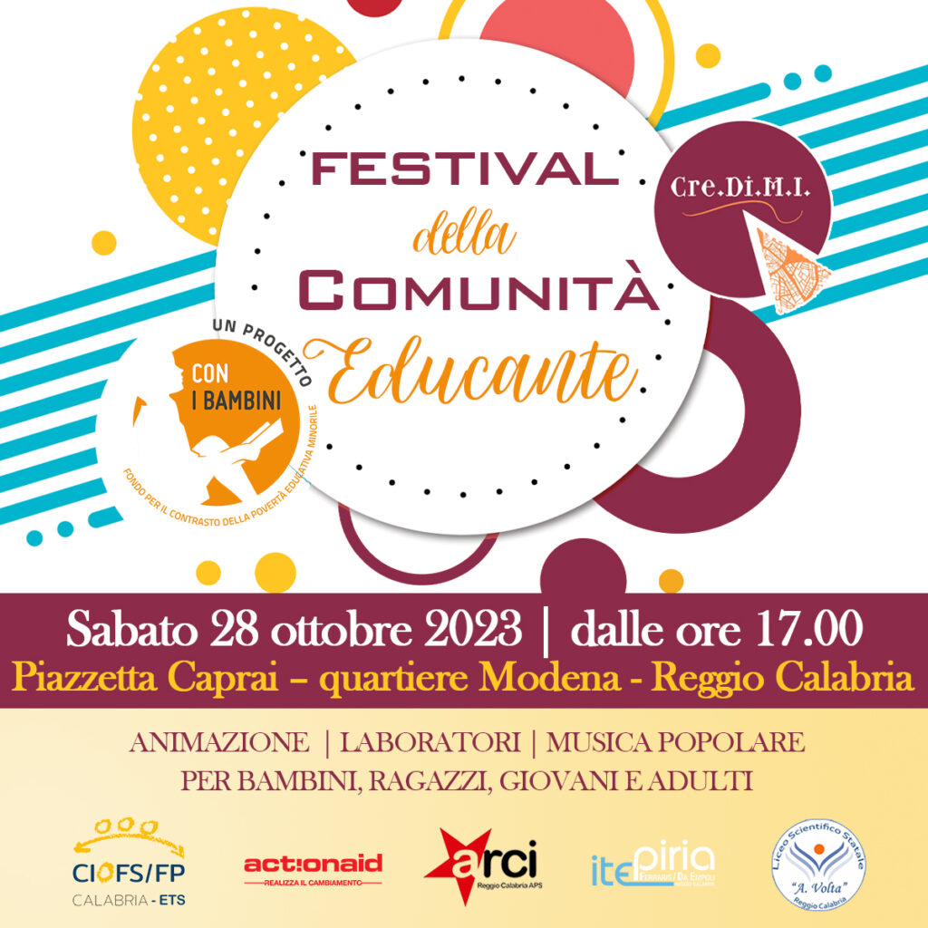 Locandina evento Piazzetta Caprai Rione Modena Reggio Calabria