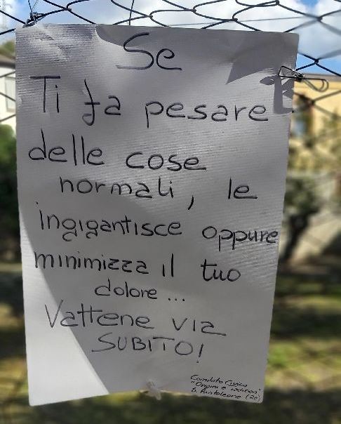 Messaggio violenza donne San Pantaleone