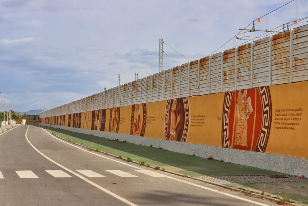 Murales storia di Reggio Calabria al Parco Lineare Sud