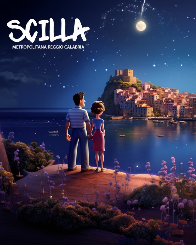 Scilla in cartoon con l'intelligenza artificiale