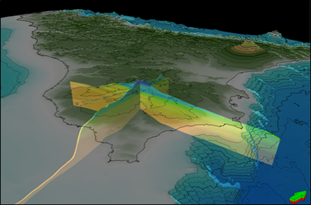 Immagine del modello 3D di distribuzione delle acque profonde nel sottosuolo