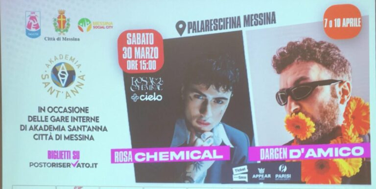 concerti rosa chemical e dargen d'amico a messina