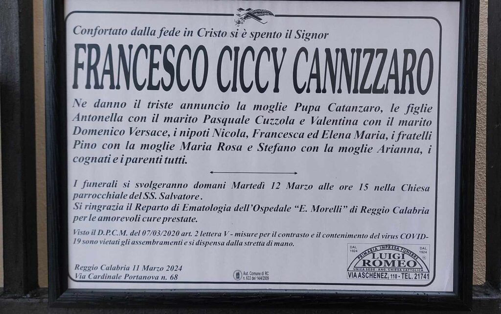 funerali ciccy cannizzaro