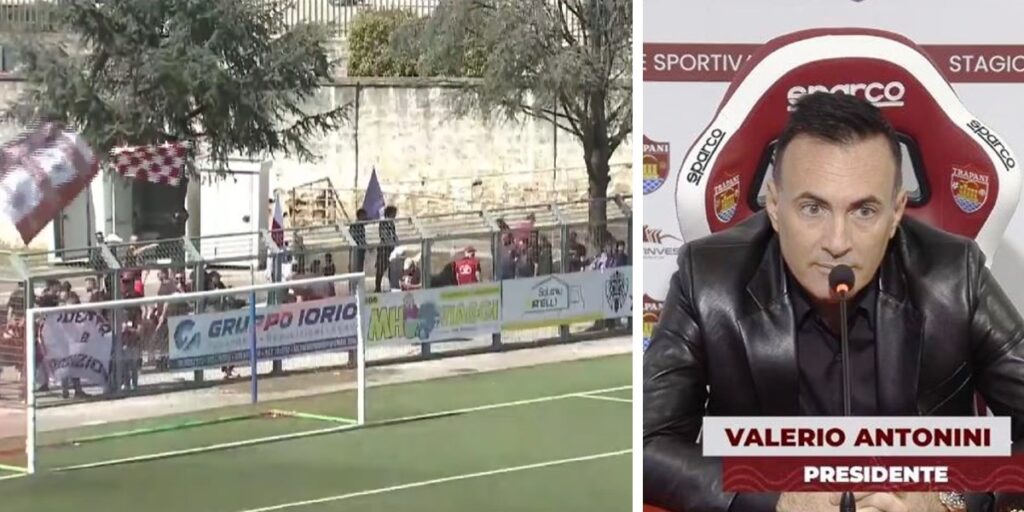 Tifosi Reggina stadio Real Casalnuovo e Presidente Trapani Antonini