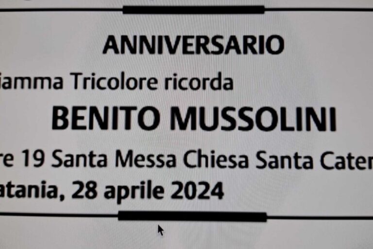 messa annullata catania benito mussolini