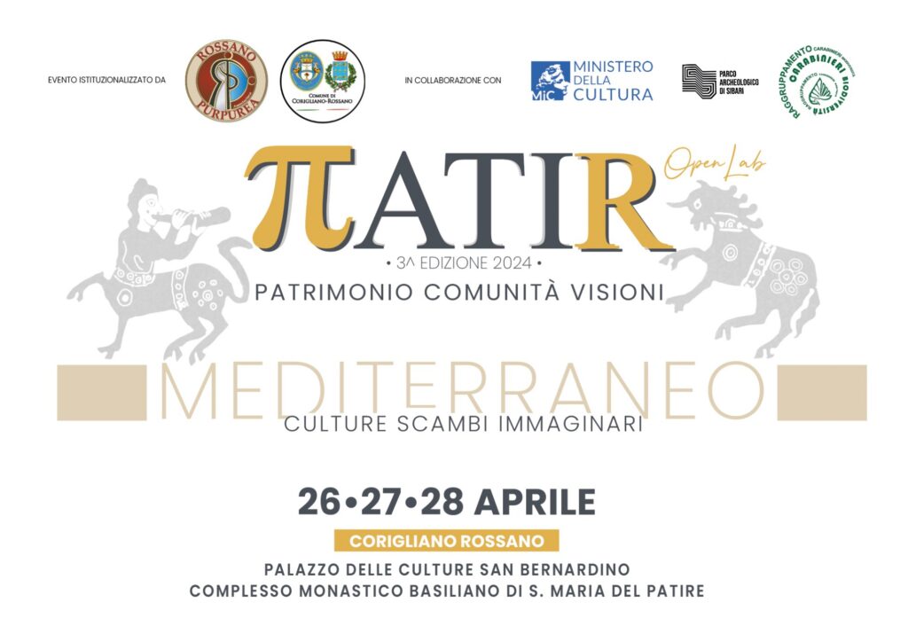 Corigliano-Rossano l'evento "ΠATIR, tra Mediterraneo, cultura e scambi