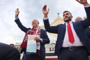 Manifestazione tifosi Reggina a Piazza Duomo Ballarino e Minniti