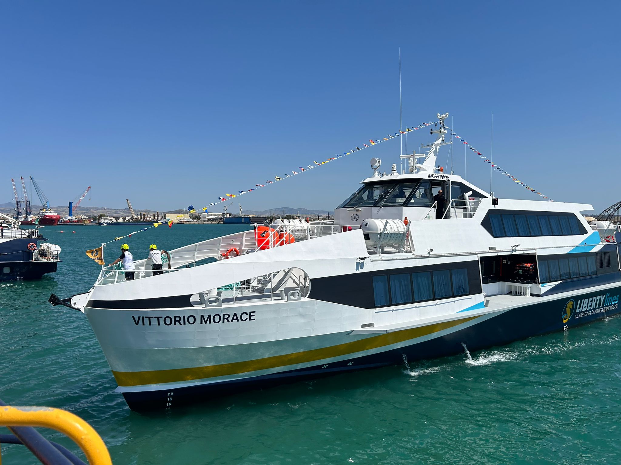 La prima nave ibrida veloce di Liberty Lines arriva a Trapani