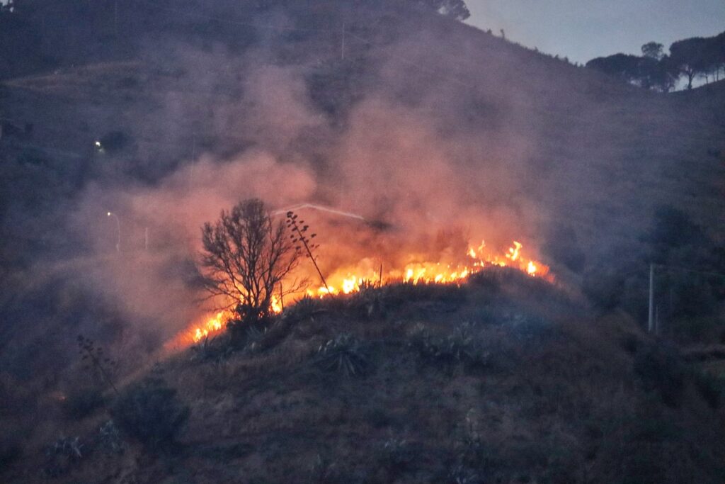 incendio collina di pentimele