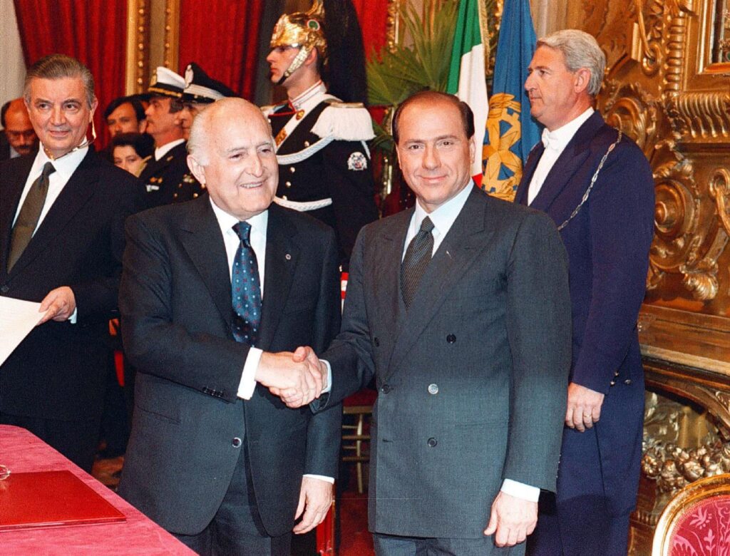 Scalfaro e Berlusconi