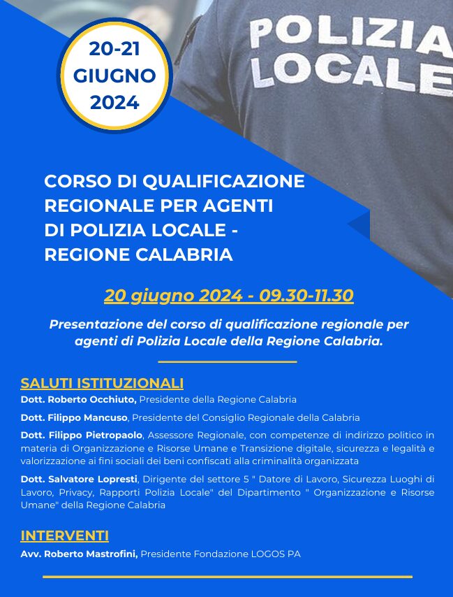 locandina corso polizia locale