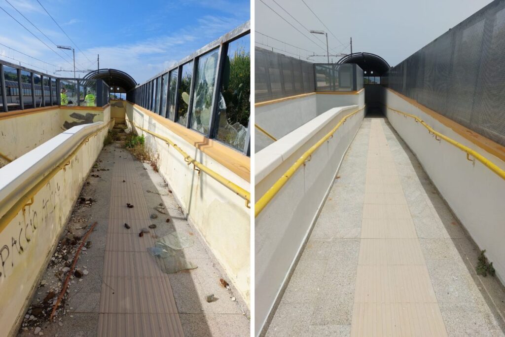 stazione di fuscaldo prima e dopo la pulizia