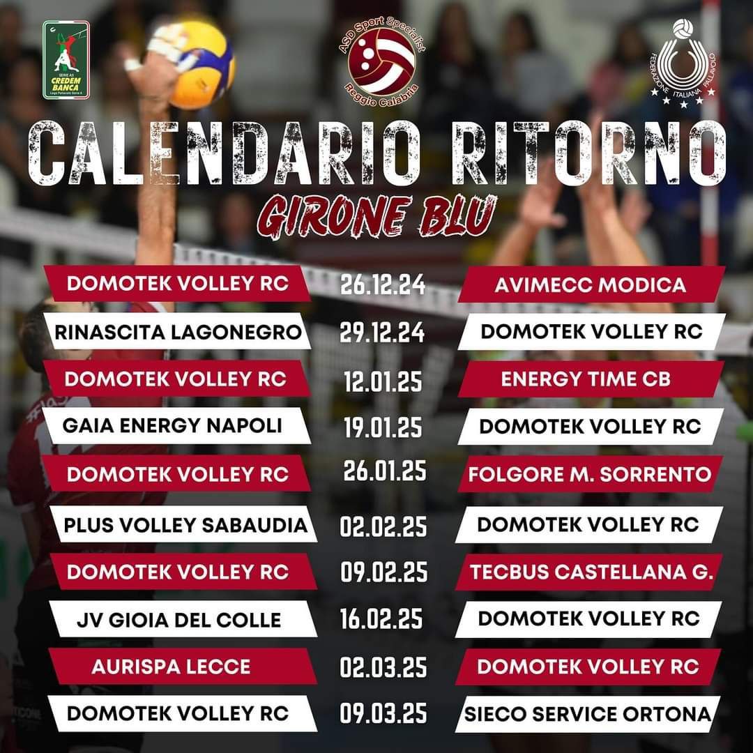 Calendario Girone Blu Pallavolo A3