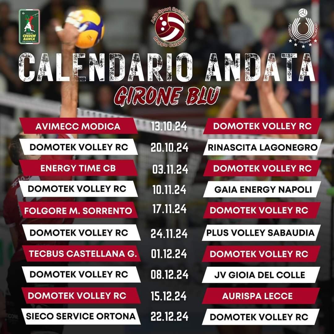 Calendario Girone Blu Pallavolo A3