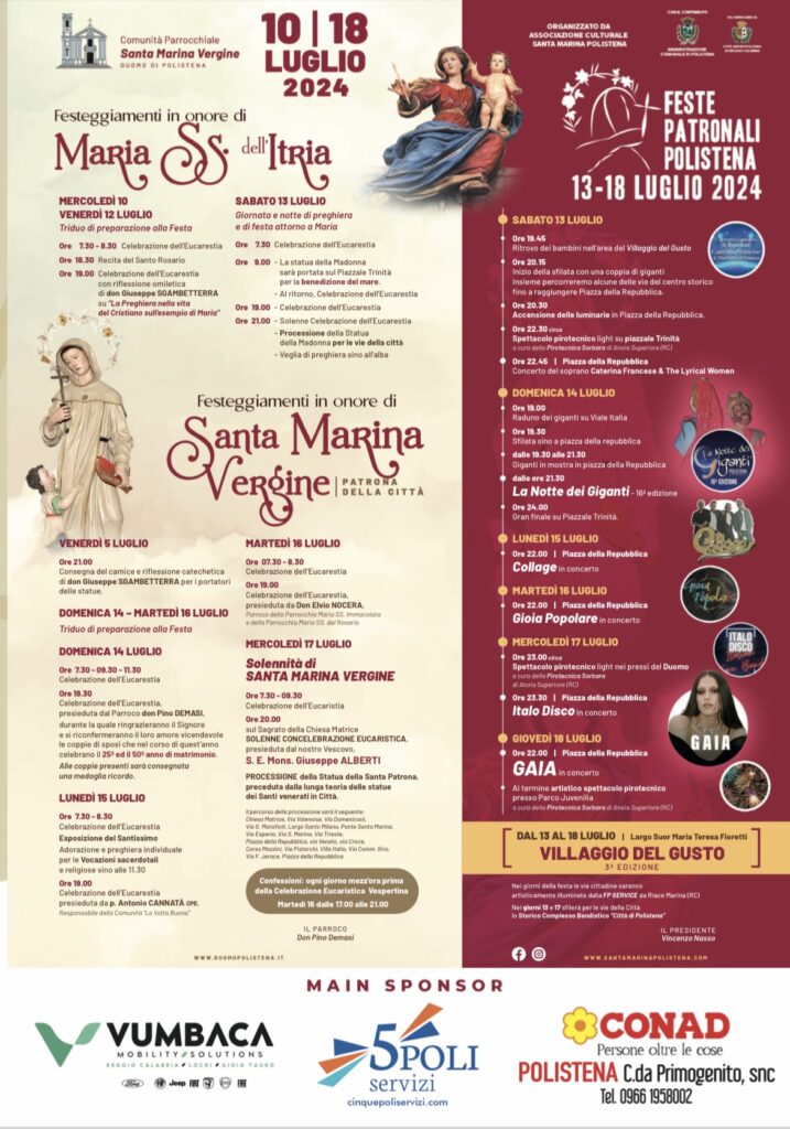 Programma festa patronale Polistena