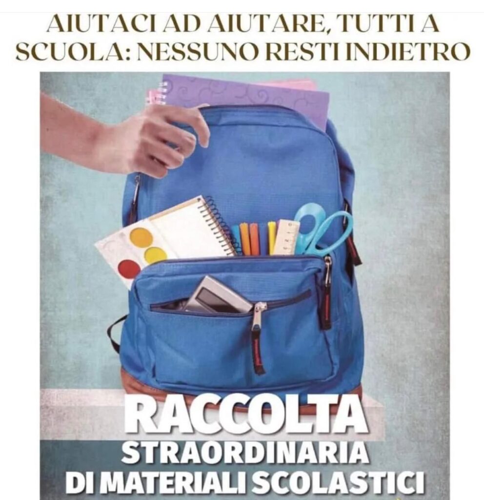 Raccolta straordinaria materiali scolastici