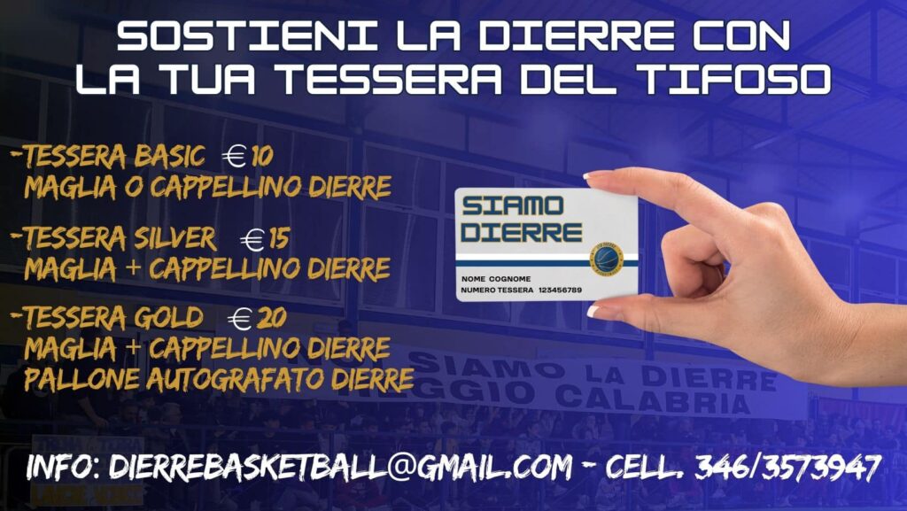 Tessera del tifoso Dierre Basket