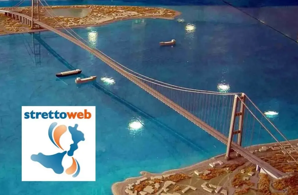 Ponte sullo Stretto e logo StrettoWeb