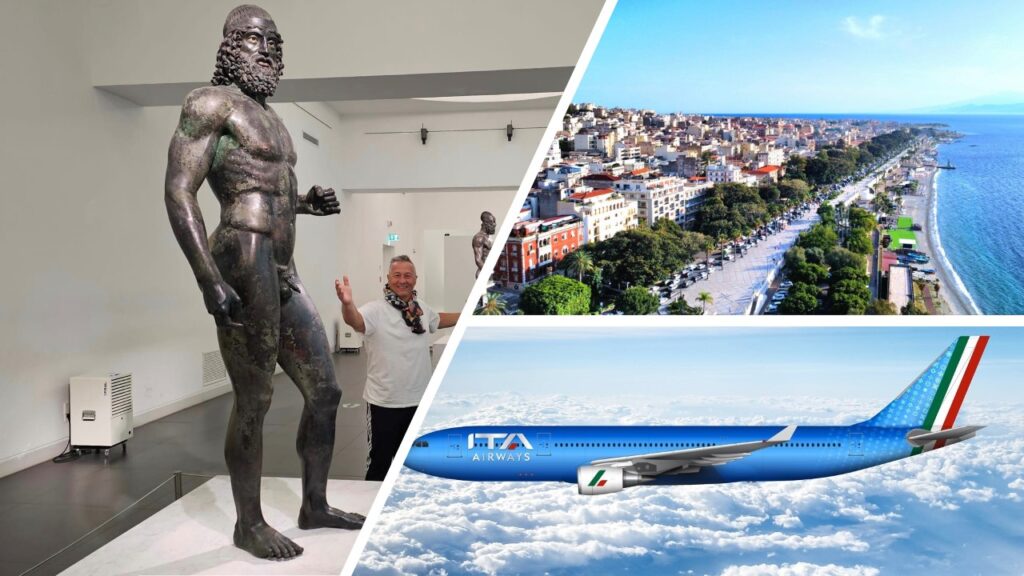 Bronzi Reggio dall'alto e ITA Airways