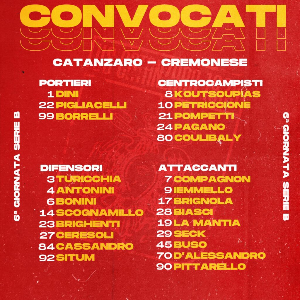 Convocati Catanzaro