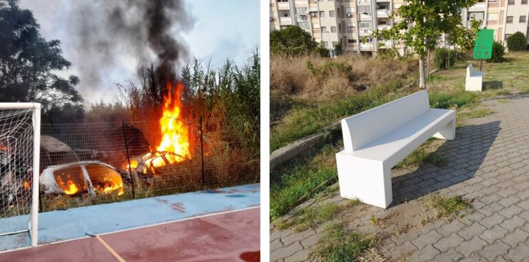 Incendi auto e nuove panchine ad Arghillà