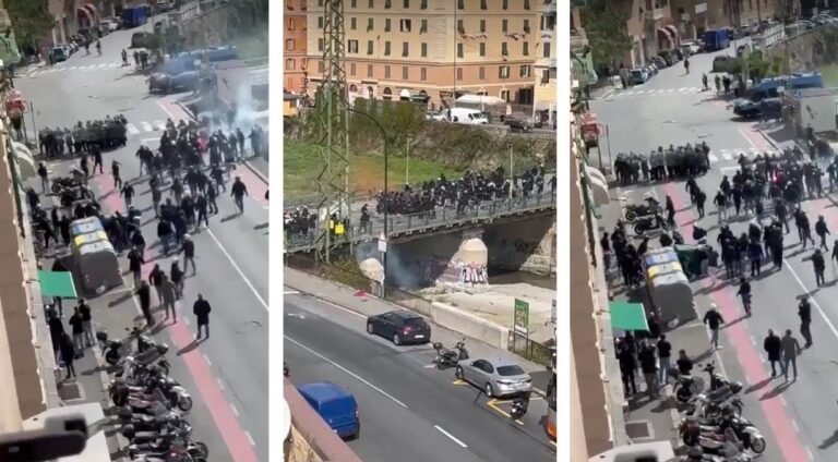 Scontri tifosi Genoa-Sampdoria