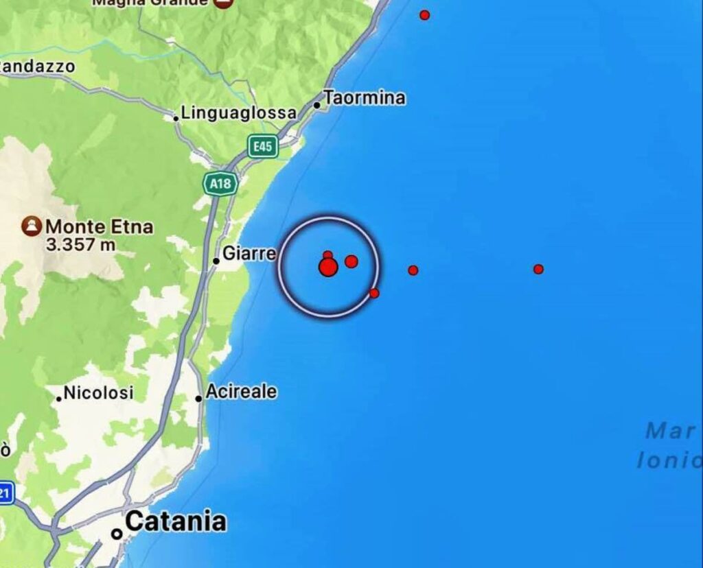 terremoto costa catania