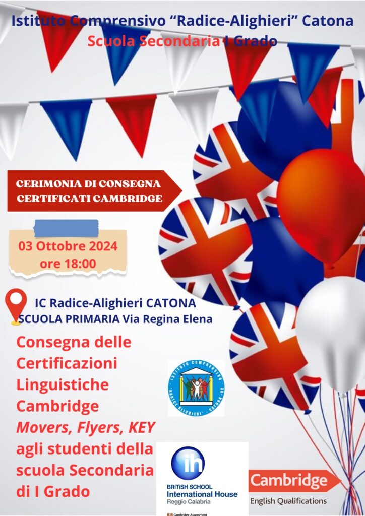 Consegna certificati Cambridge British School