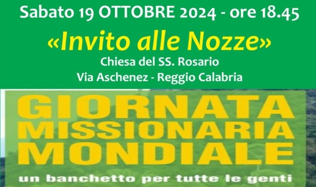 Invito alle Nozze Giornata Missionaria Mondiale