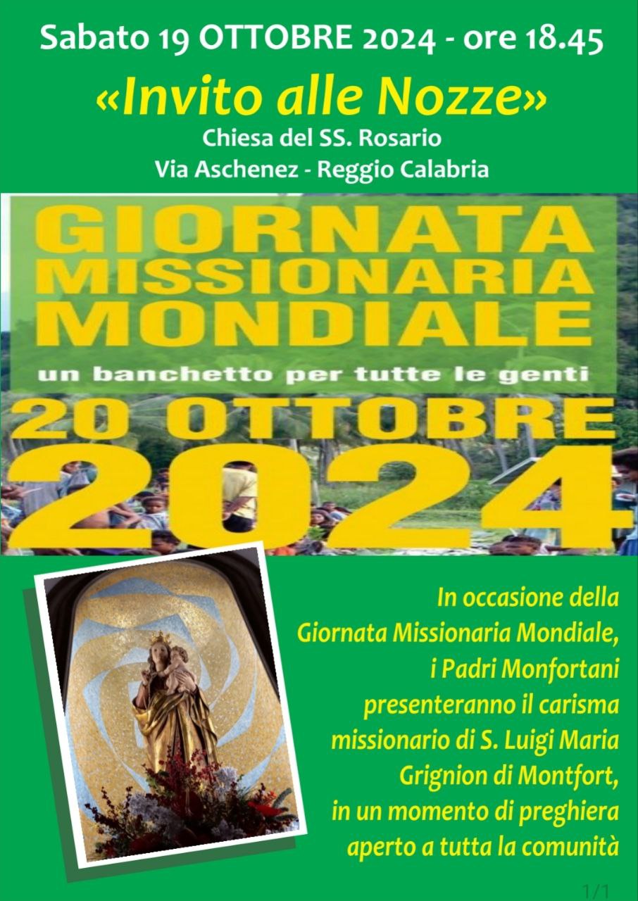 Invito alle Nozze Giornata Missionaria Mondiale