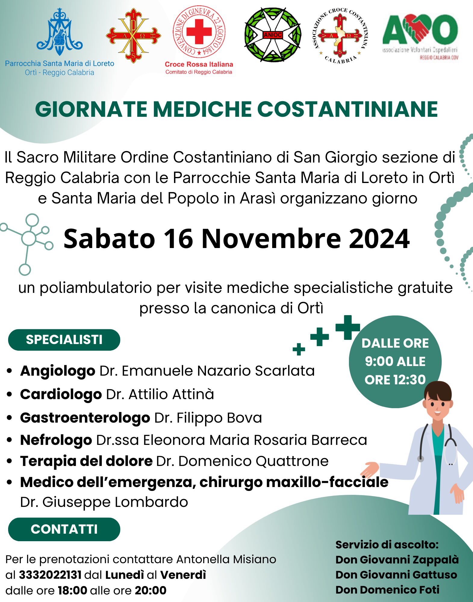 Visite mediche gratuite Ortì e Arasì