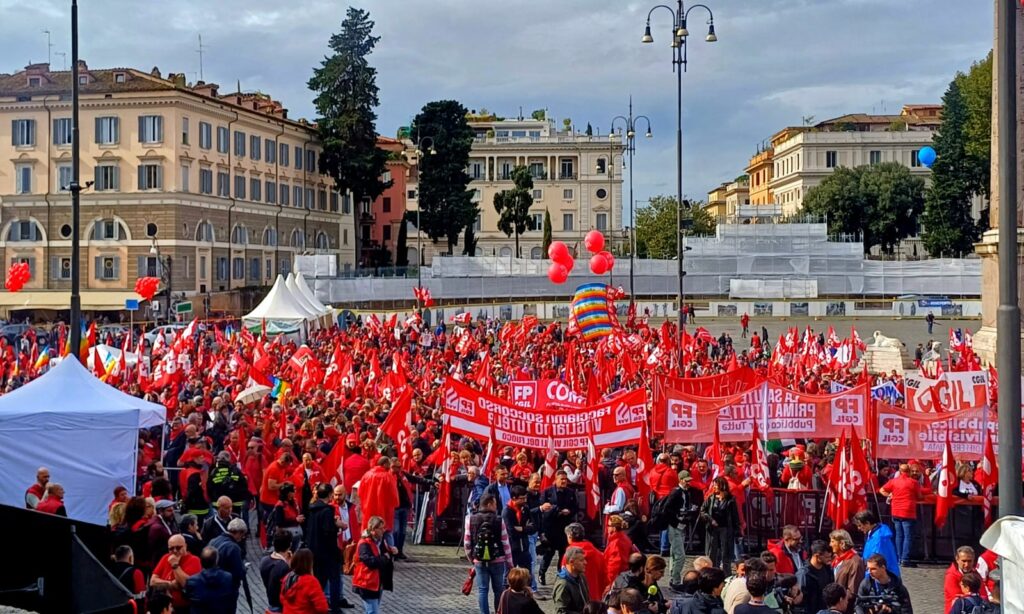 manifestazione sindacati Roma