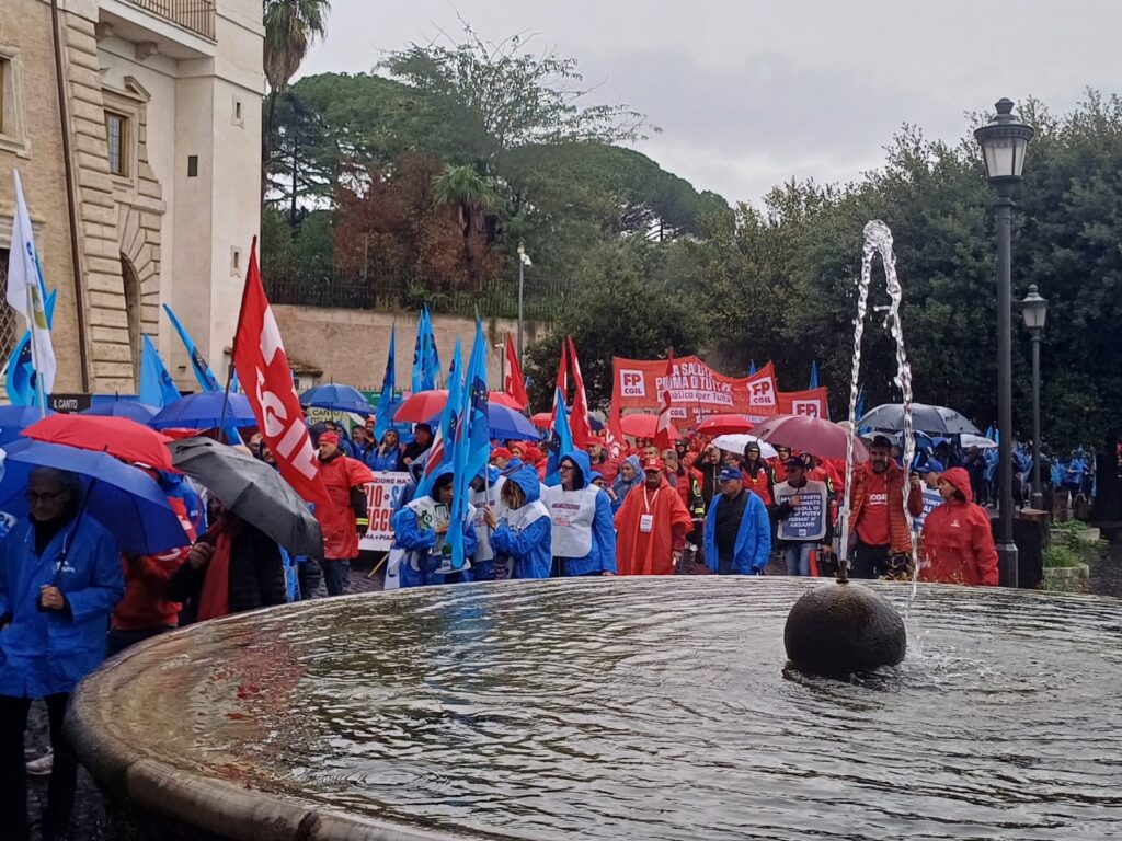 manifestazione sindacati Roma