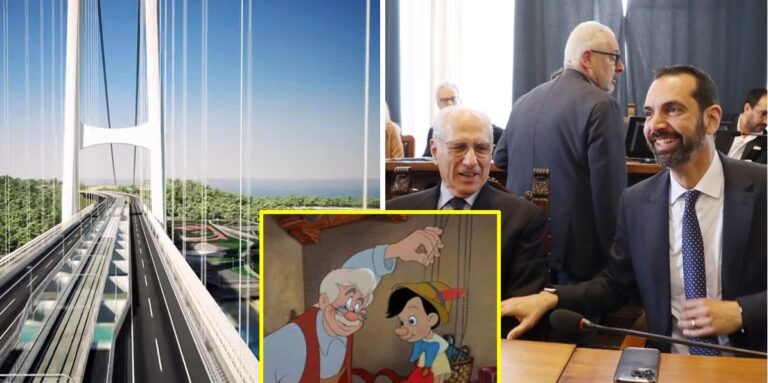 ponte sullo stretto e ciucci e basile come geppetto e pinocchio