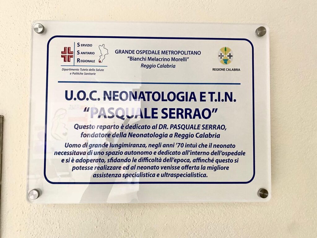 Intitolazione Neonatologia e TIN_dr. Pasquale Serrao e dr. Antonino Nicolò