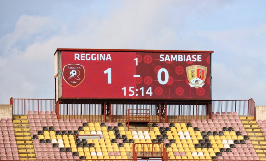 Reggina-Sambiase tabellone luminoso risultato