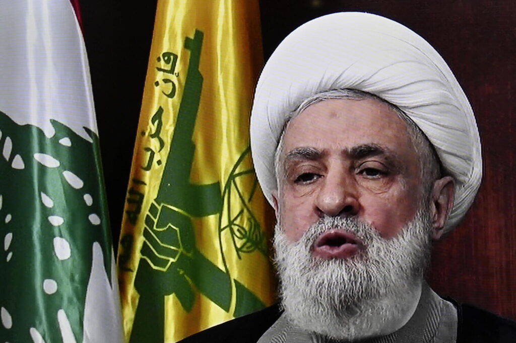 Hezbollah leader Sheikh Naim Qassem delivers televised address