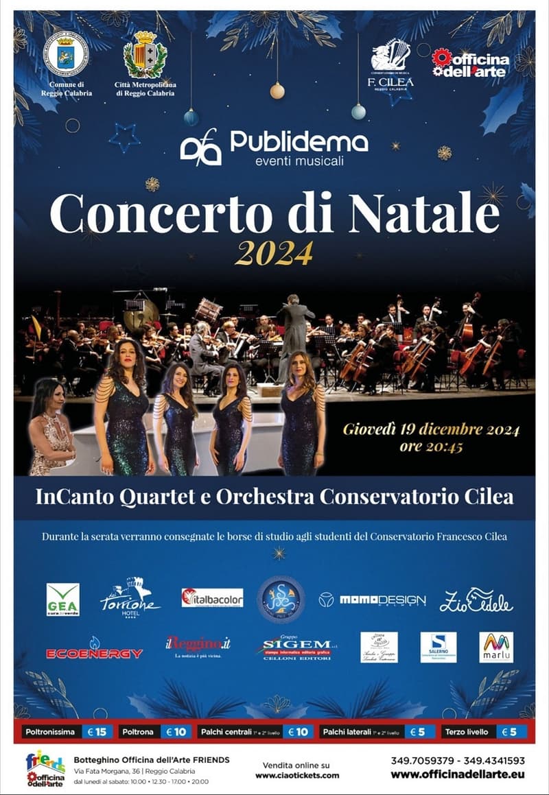 Locandina concerto Natale con Incanto Quartet 19-12-2024