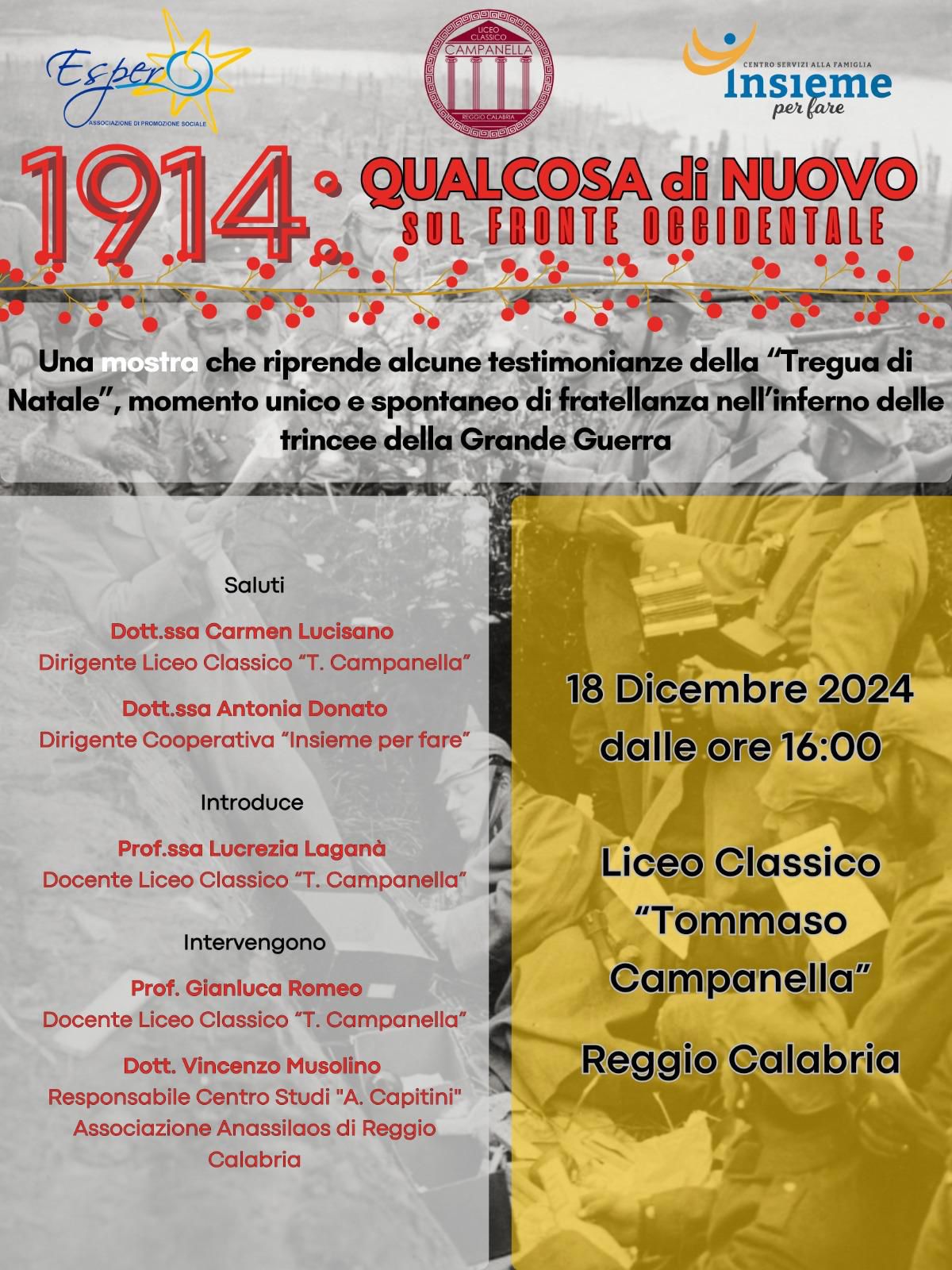 Locandina mostra 1914 Liceo Campanella